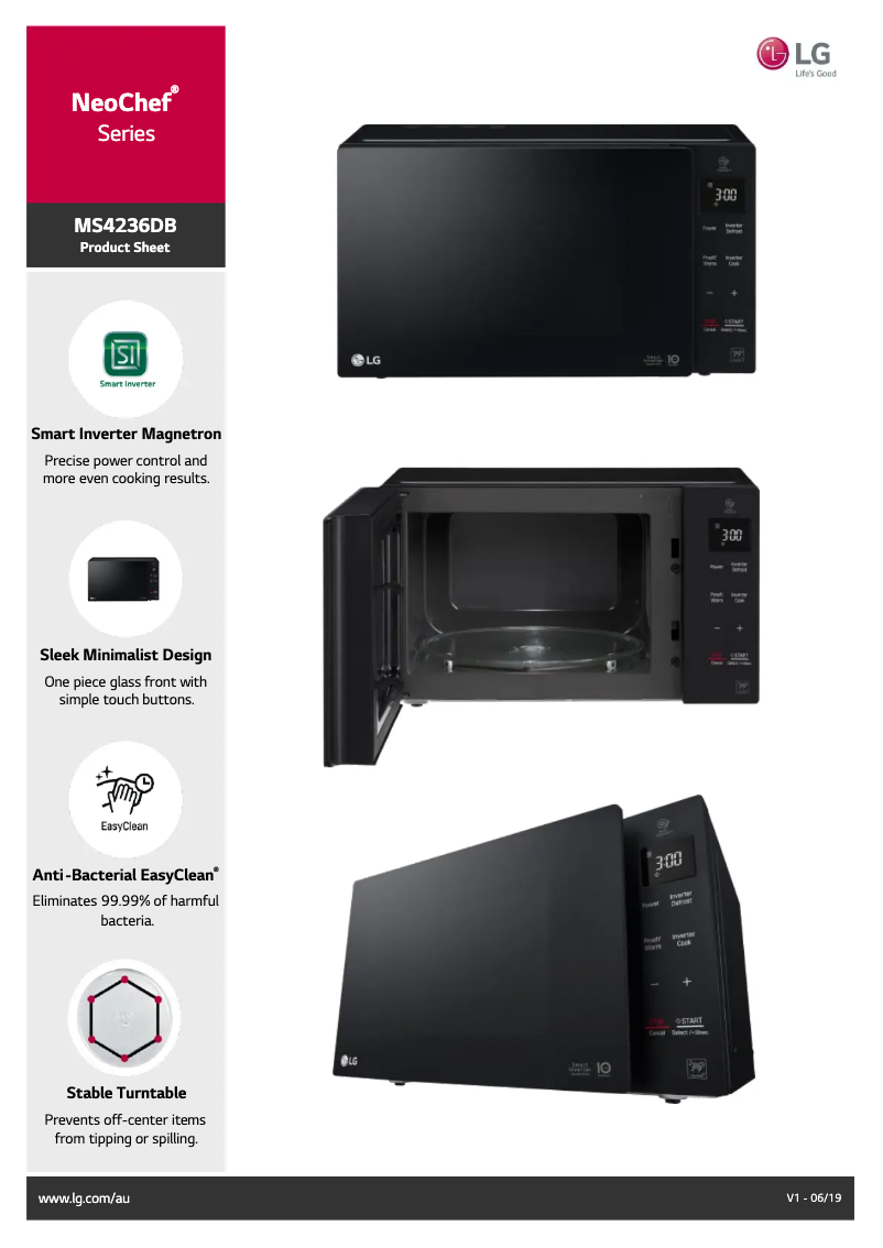 Page 1 of the manual Technical Sheet LG MS4236DB