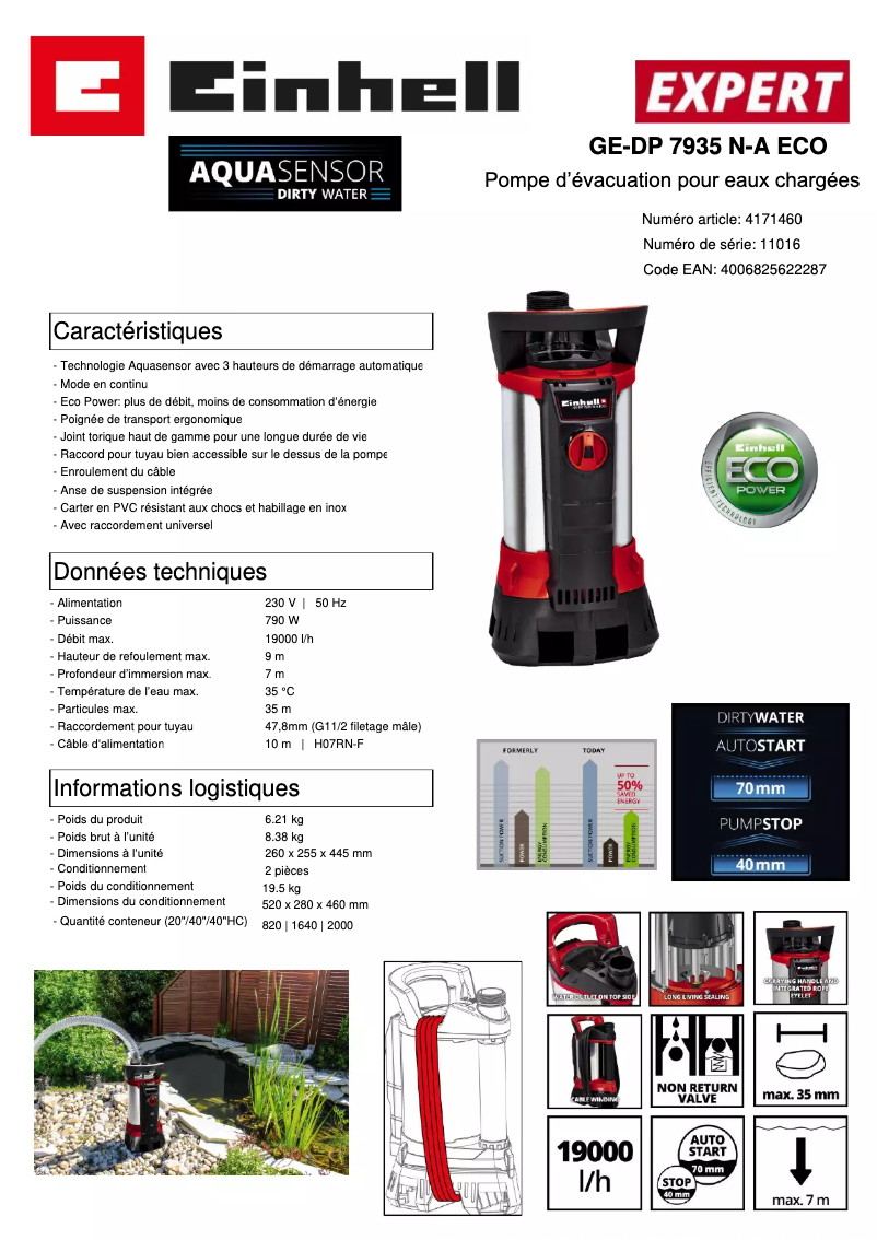 Image de la première page du manuel de l'appareil GE-DP 7935 N-A Eco