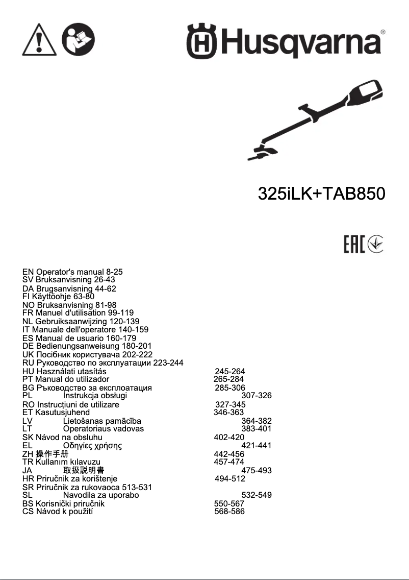 First page image of the manual for 325iLK