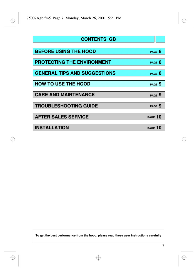 First page image of the manual for AKR 429
