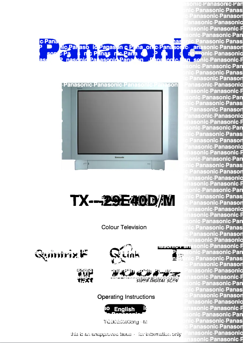 First page image of the manual for TX-29E40DM