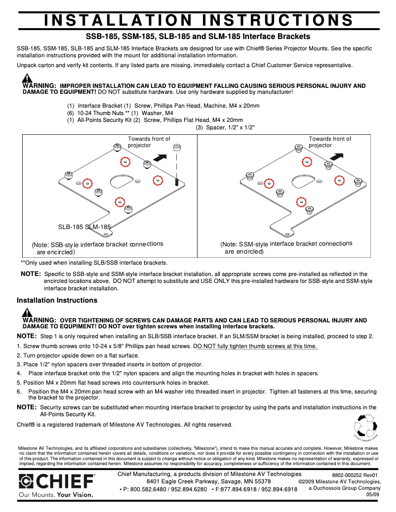 First page image of the manual for SLB185