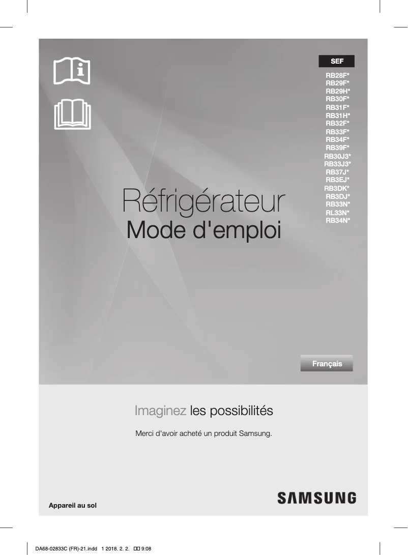 First page image of the manual for RB37J542VSA