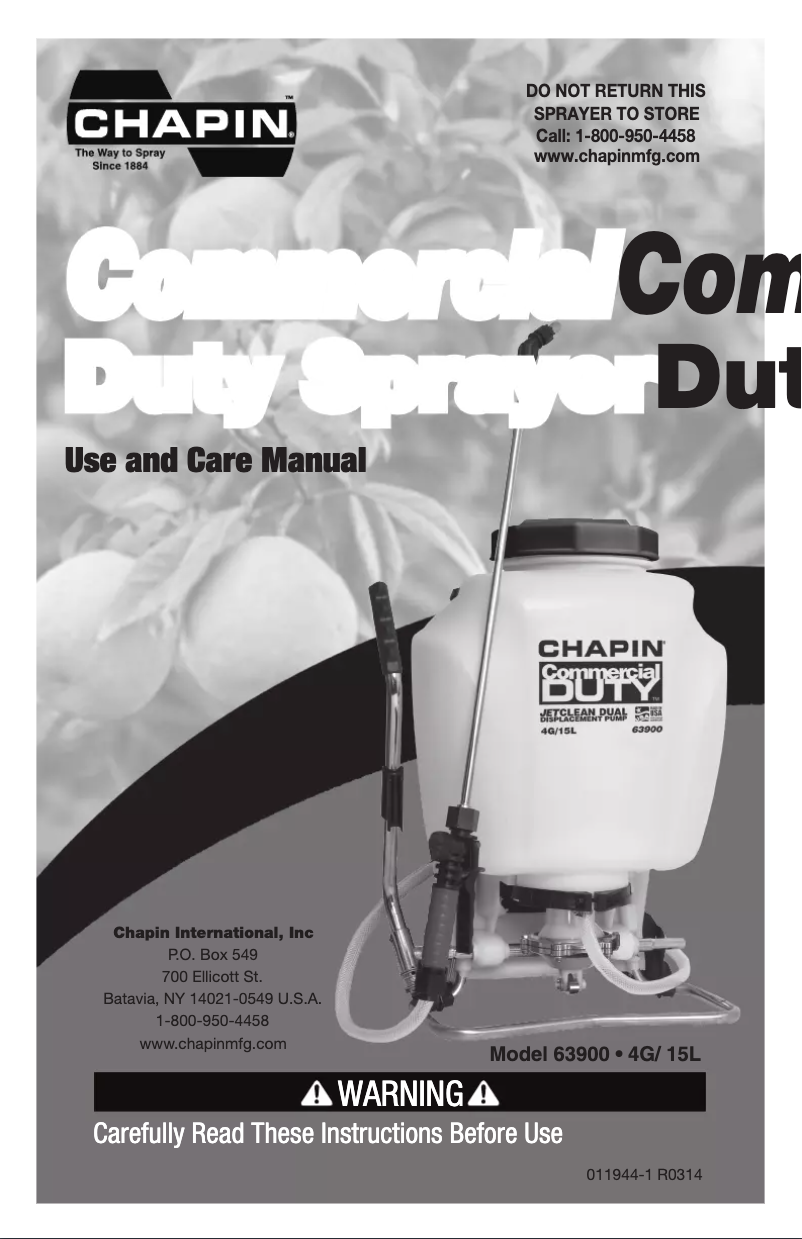 Page 1 of the manual User Manual Chapin 63900