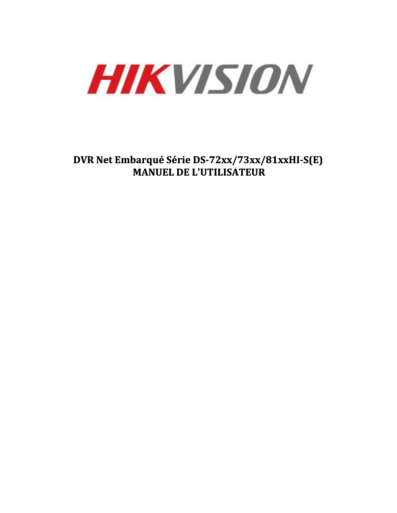 First page image of the manual for DS-7204HVI-S