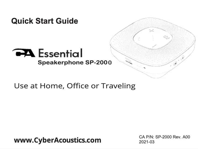 Page 1 of the manual User Manual Cyber Acoustics SP-2000