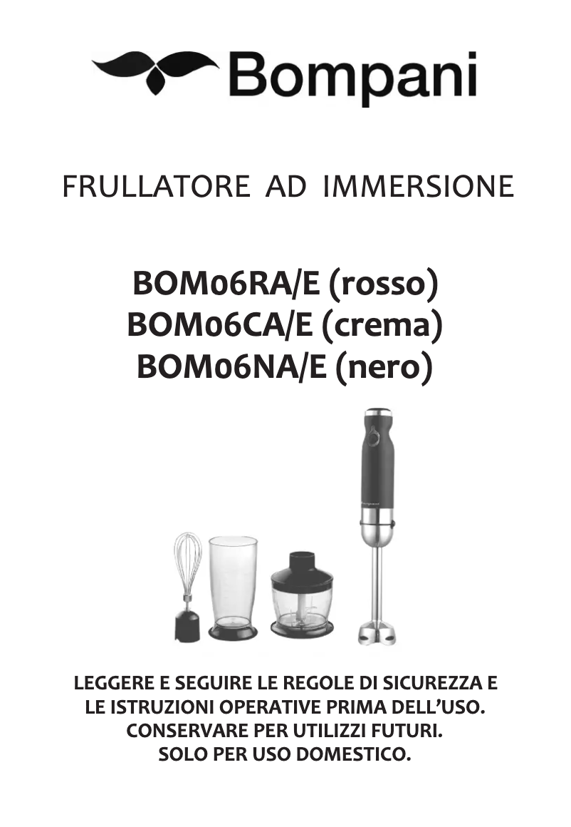 First page image of the manual for BOM06CA/E