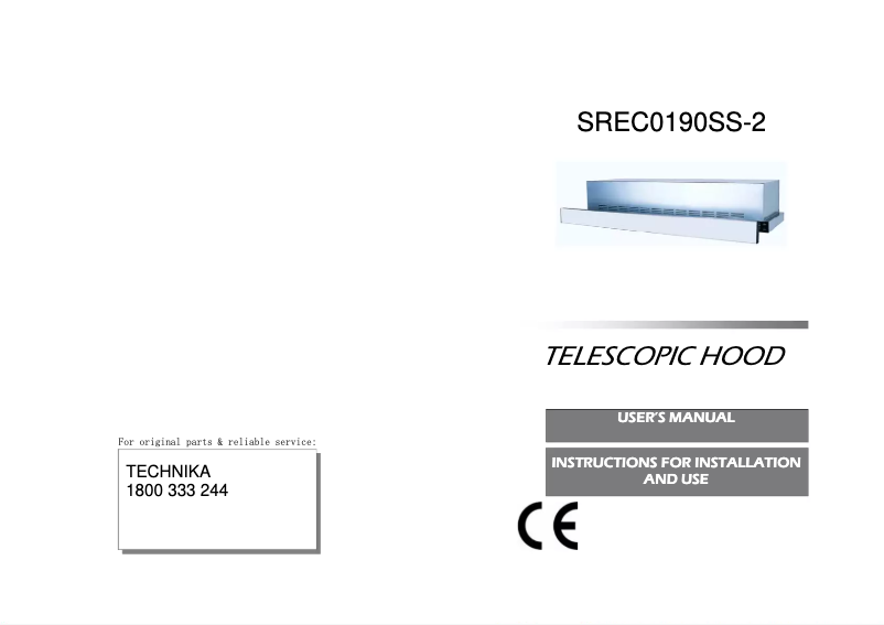 Image de la première page du manuel de l'appareil SREC0190SS-2