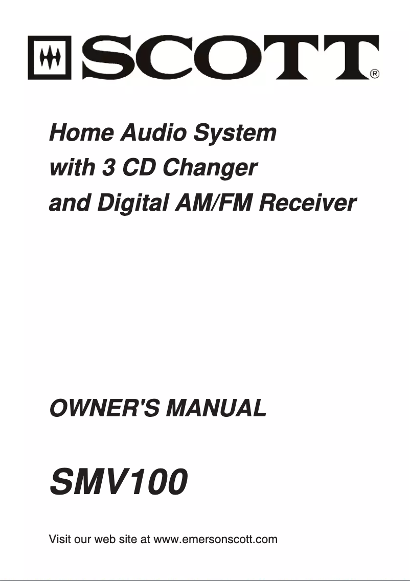 First page image of the manual for SMV100
