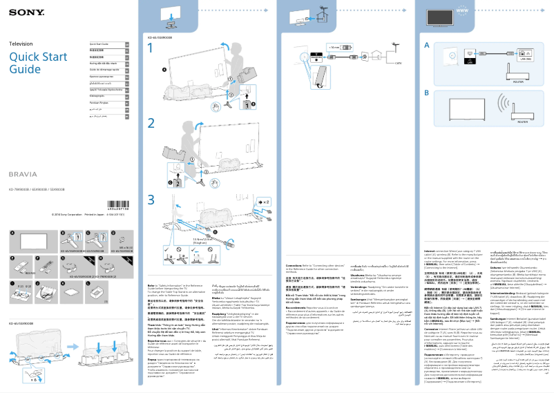 First page image of the manual for Bravia KD-65X9000B