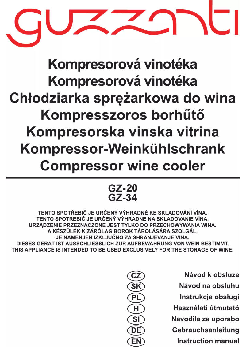 Image de la première page du manuel de l'appareil GZ-20