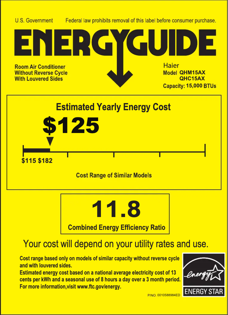 Page 1 of the manual Energy Label Haier QHM15