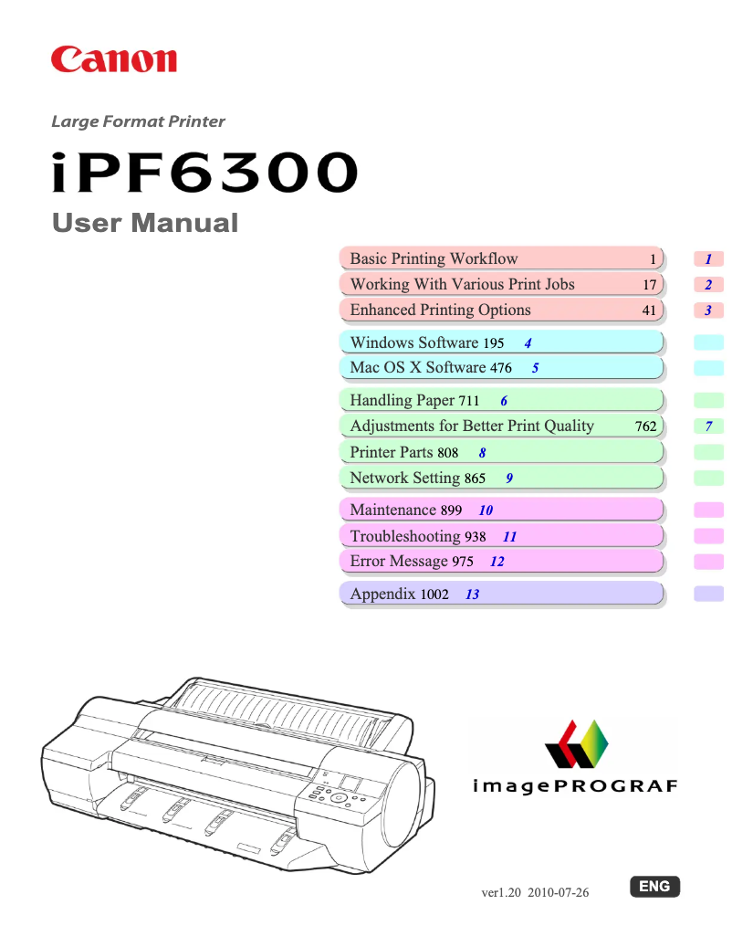 First page image of the manual for imagePROGRAF iPF6300
