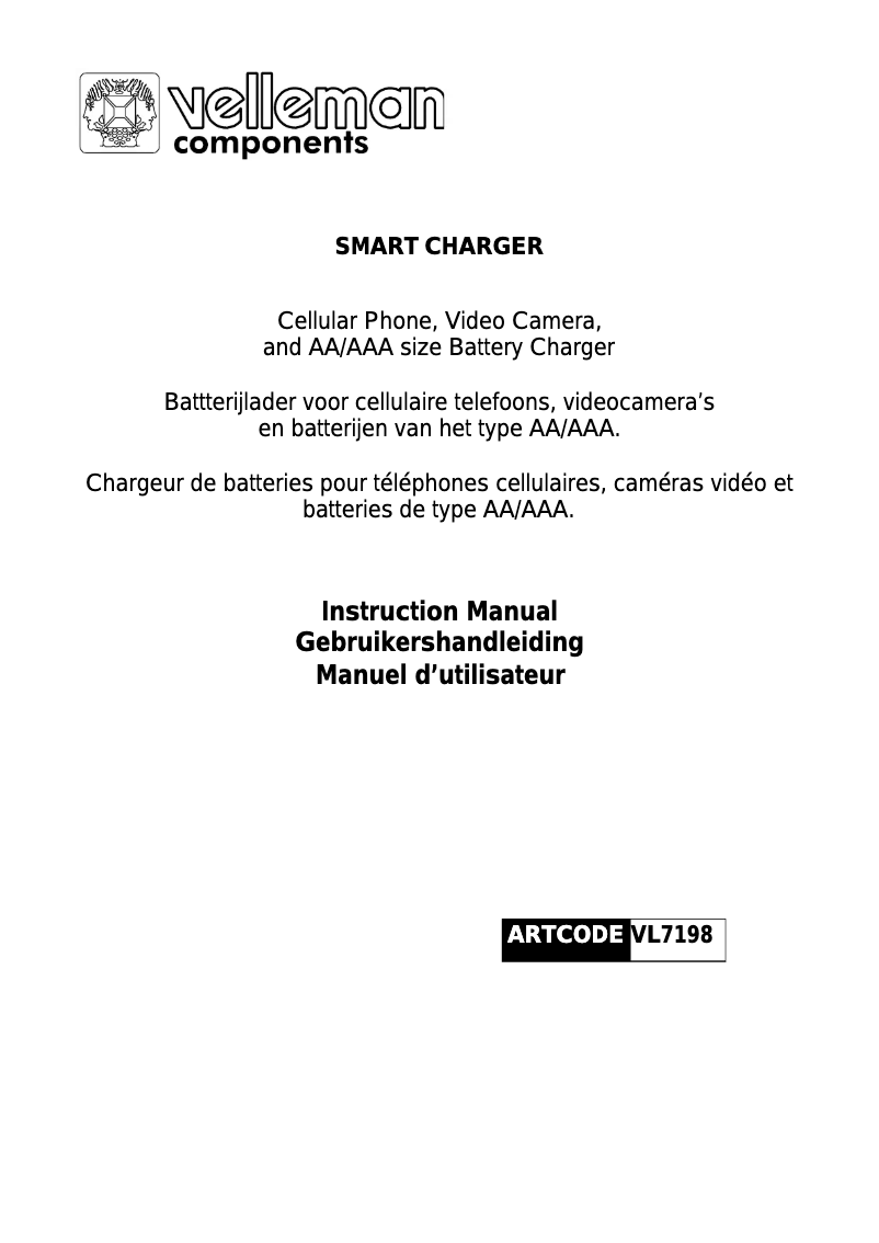 Page 1 of the manual User Manual Velleman VL7198