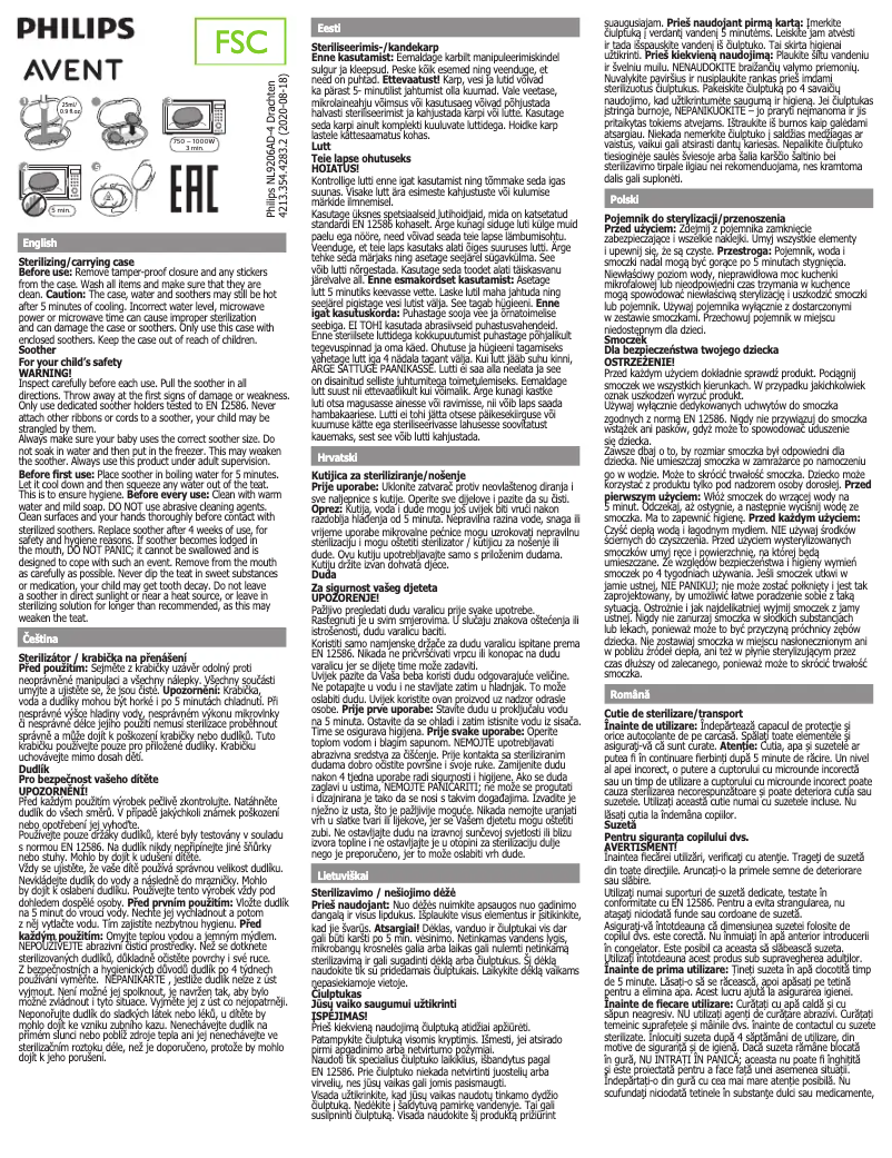 First page image of the manual for Avent SCF228