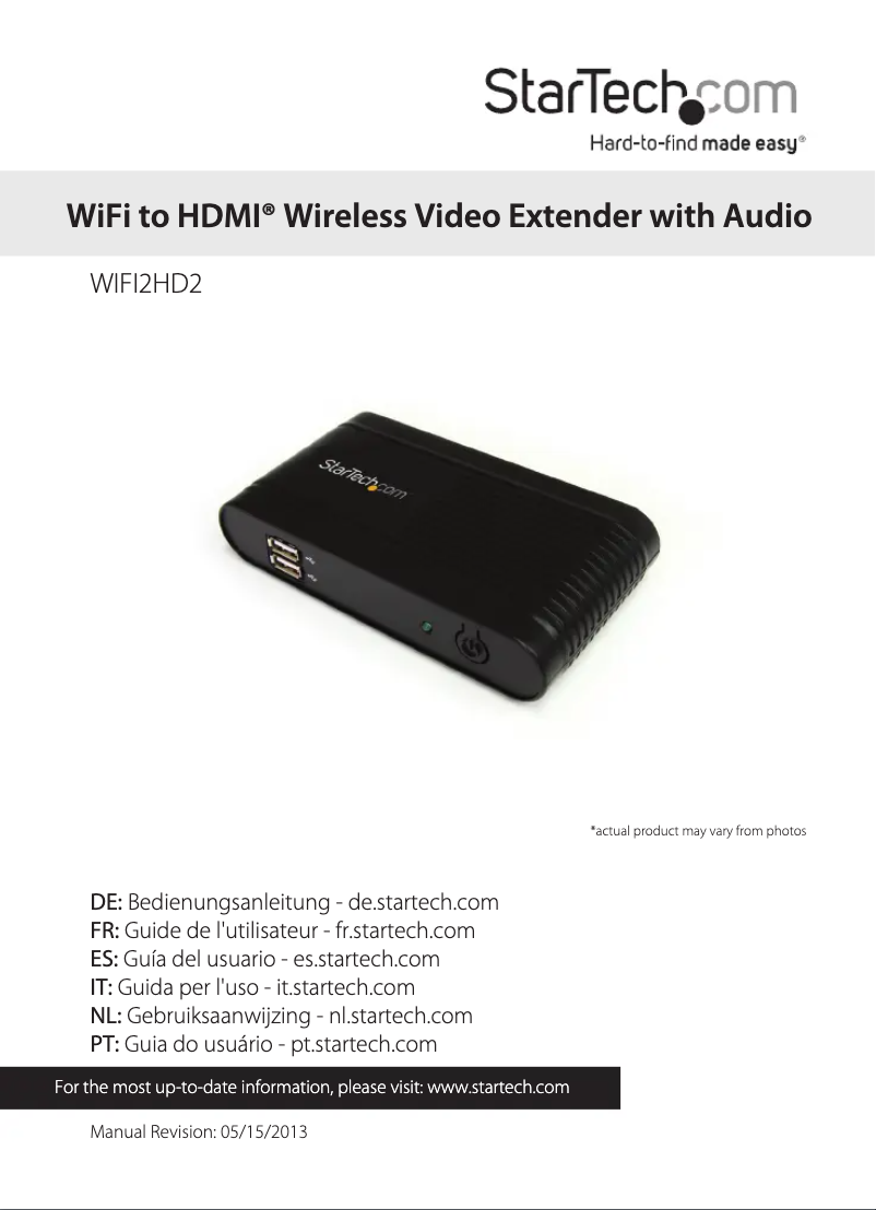First page image of the manual for WIFI2HD2