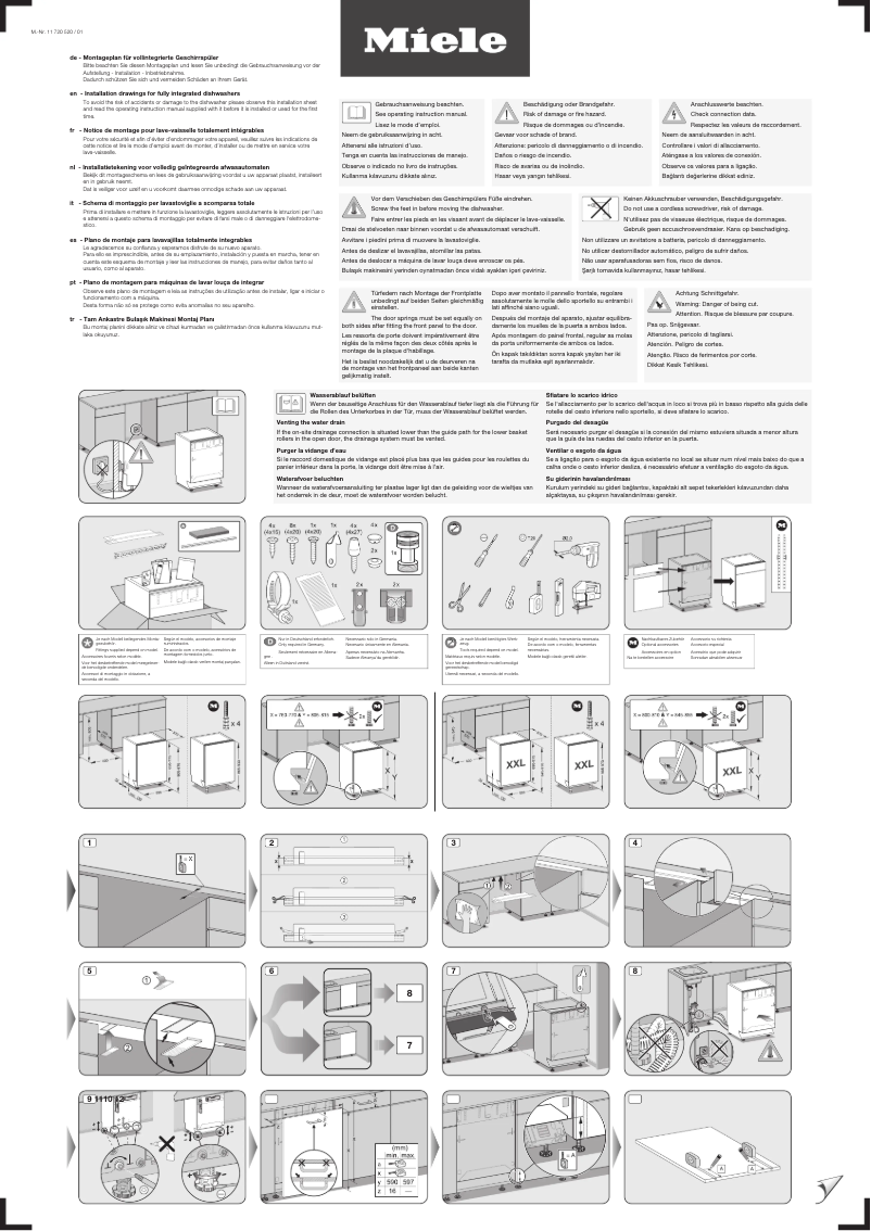 Page 1 of the manual Instructions / Assembly Miele G 7277 SCVi XXL Selection