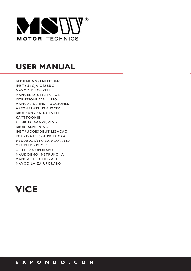 First page image of the manual for MSW-DTV50