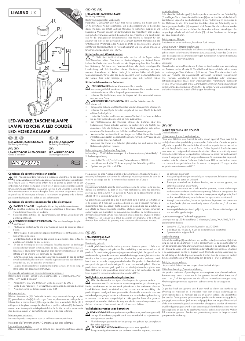 Page 1 of the manual User Manual Livarno Lux IAN 273775