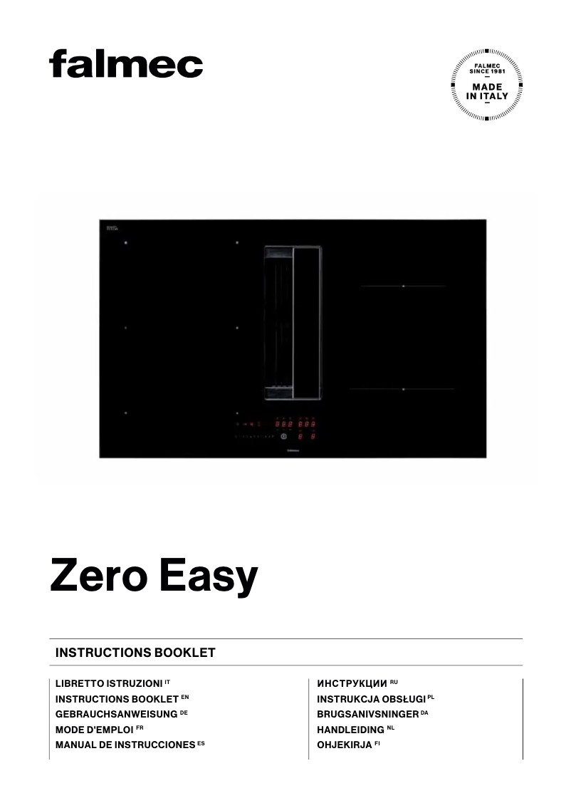 Page 1 of the manual Instruction Manual Falmec Zero Easy