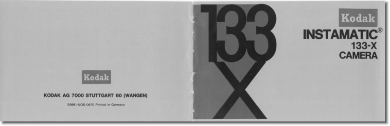 Page 1 of the manual User Manual Kodak Instamatic 133-X