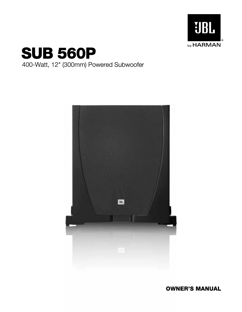 Page 1 of the manual User Manual JBL SUB 560P