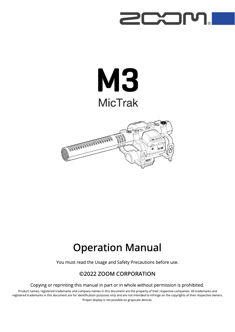 First page image of the manual for M3 MicTrak