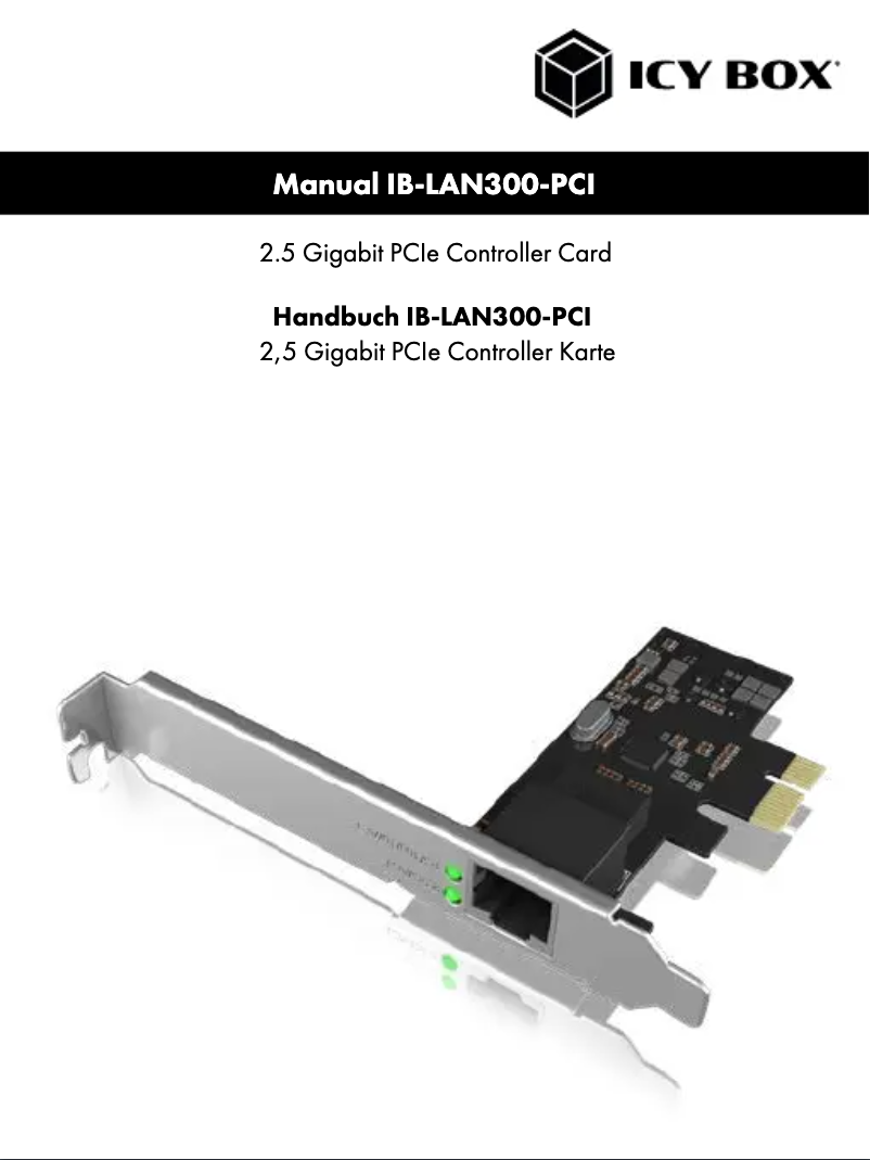 First page image of the manual for IB-LAN300-PCI