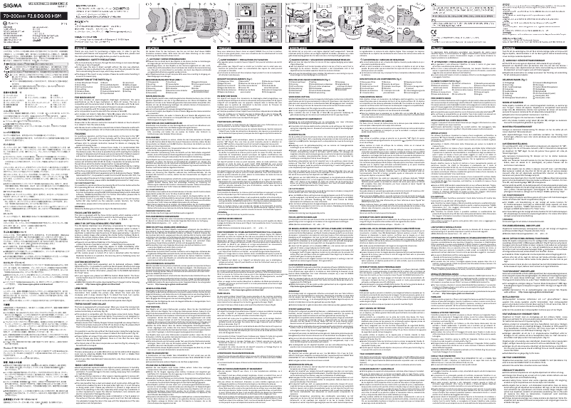 First page image of the manual for 70-200mm F2.8 DG OS HSM