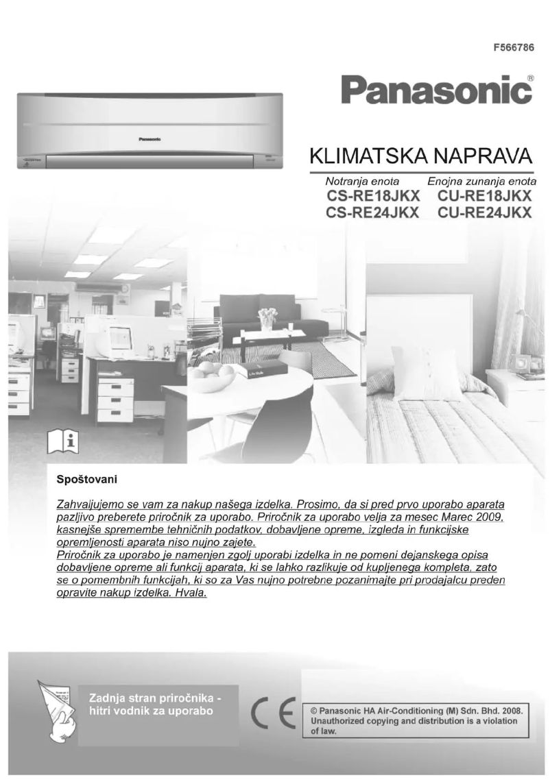 First page image of the manual for CU-RE18JKX