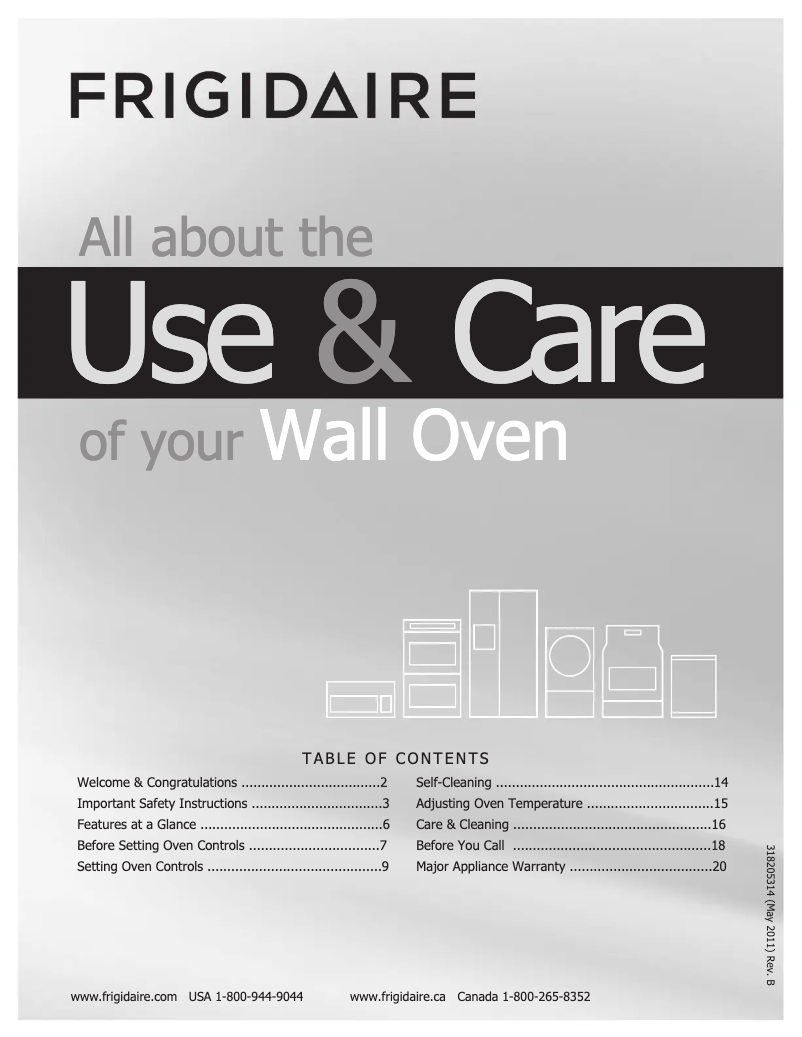 First page image of the manual for FFEW3025LW