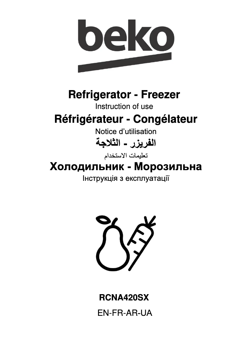 Page 1 of the manual User Manual Beko RCNA420SX