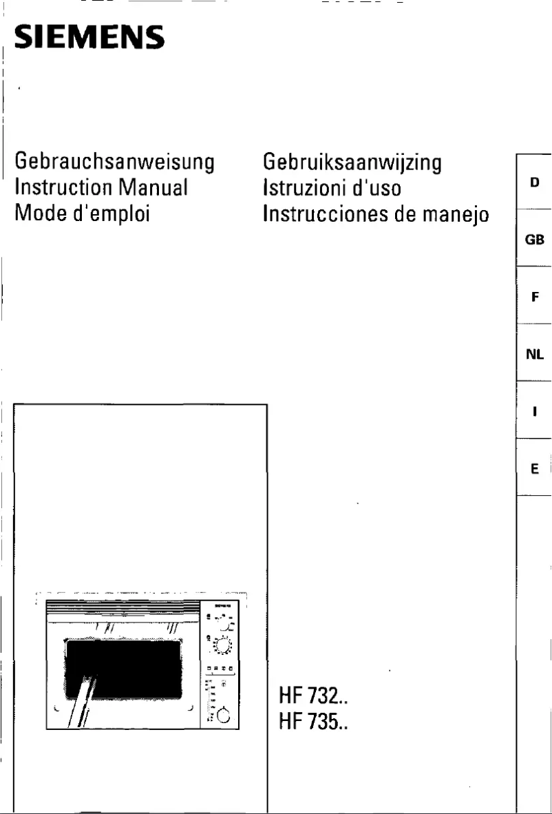 Page 1 of the manual User Manual Siemens HF73561