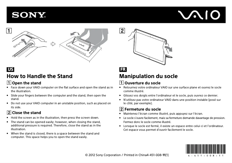 Page 1 of the manual User Manual Sony Vaio SVJ20217CXW