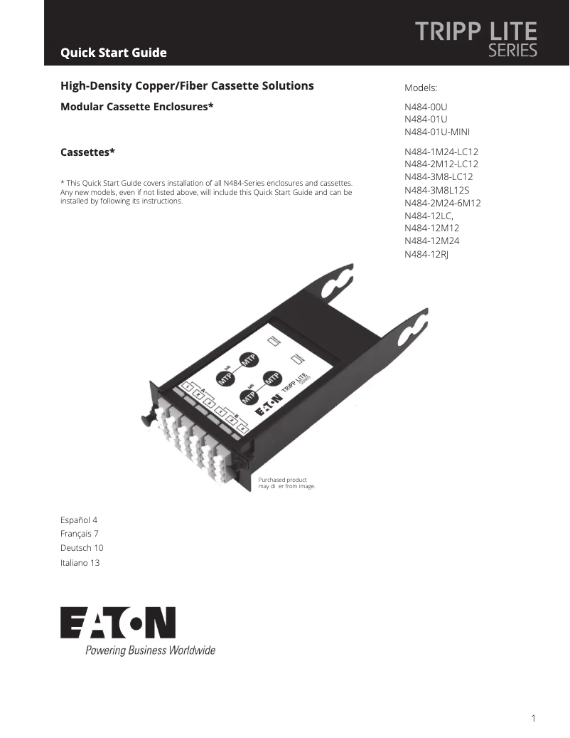 First page image of the manual for N484-01U