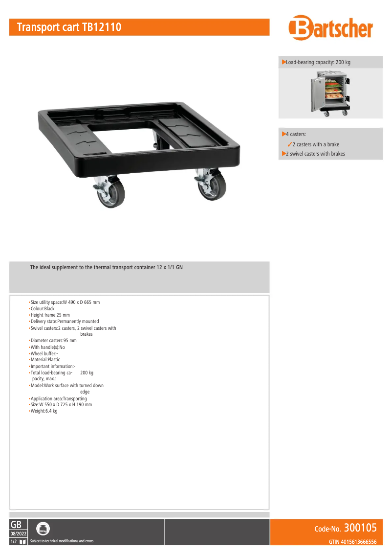 First page image of the manual for TB12110
