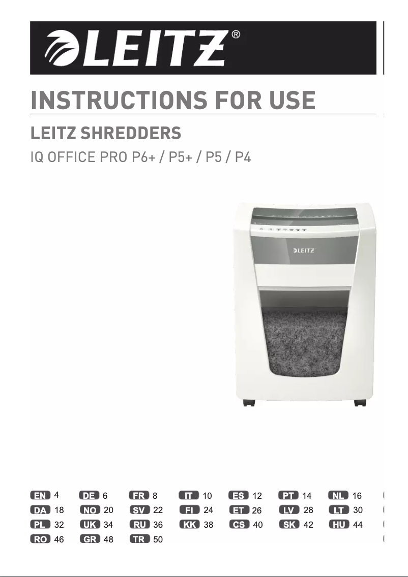 First page image of the manual for IQ Office Pro P6+