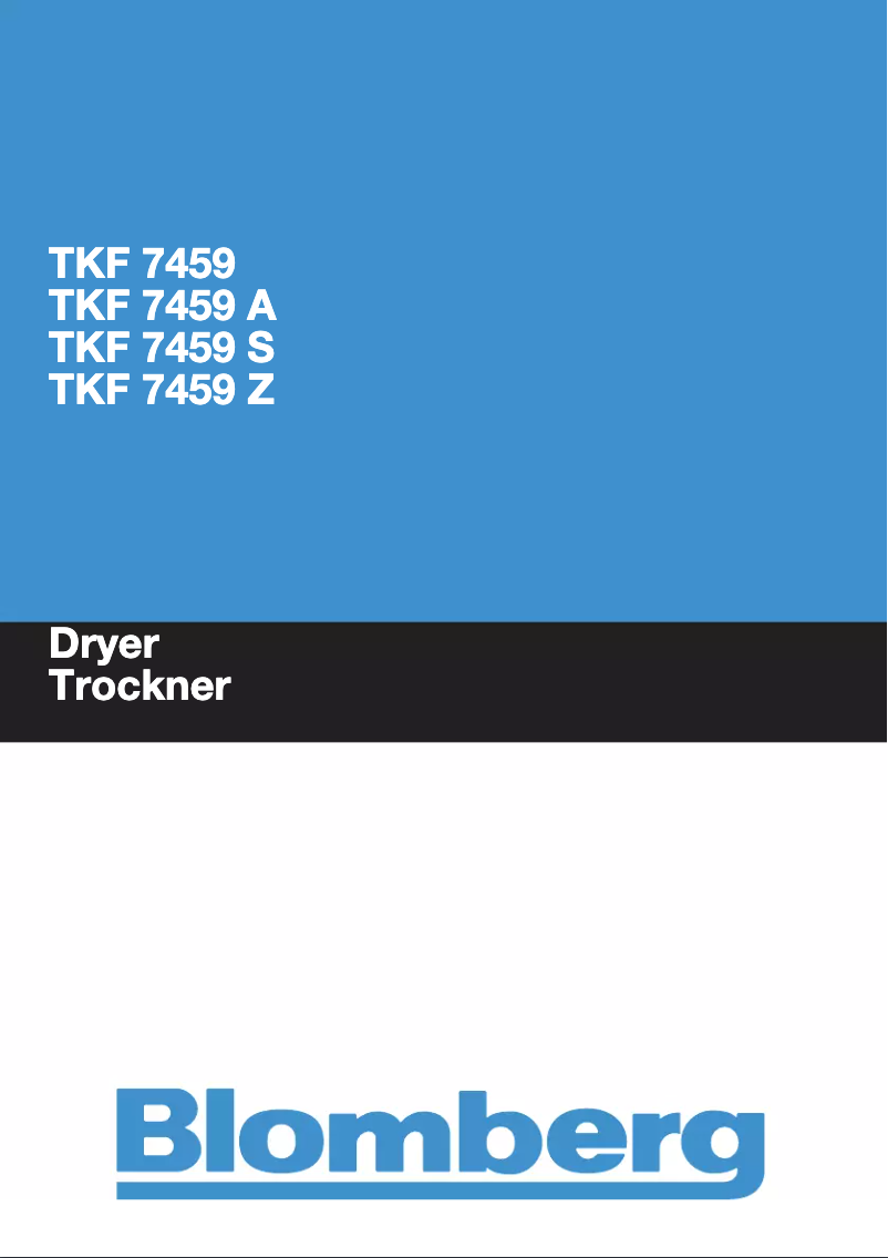 First page image of the manual for TKF 7459 A