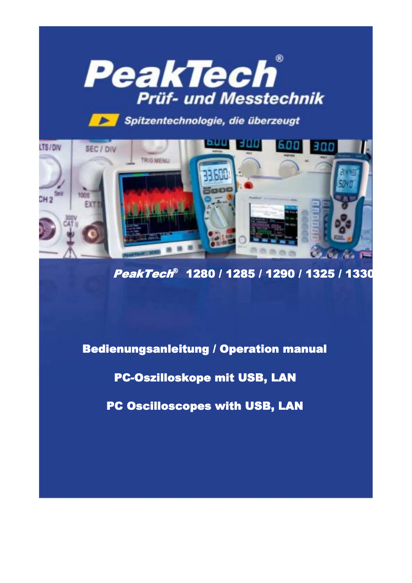 Page 1 of the manual User Manual PeakTech 1285