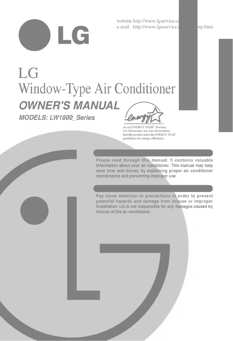 First page image of the manual for LWP1830WAL
