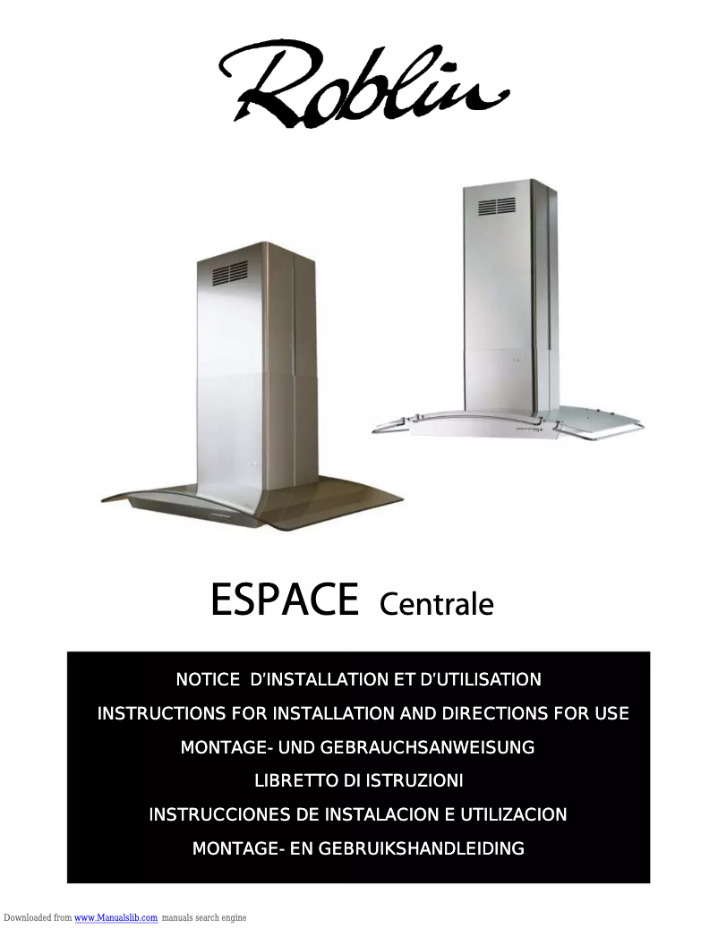 First page image of the manual for ESPACE Centrale