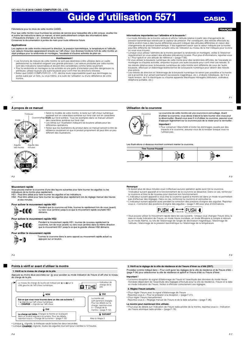 Page 1 of the manual User Manual Casio PRW-6600YB-3ER
