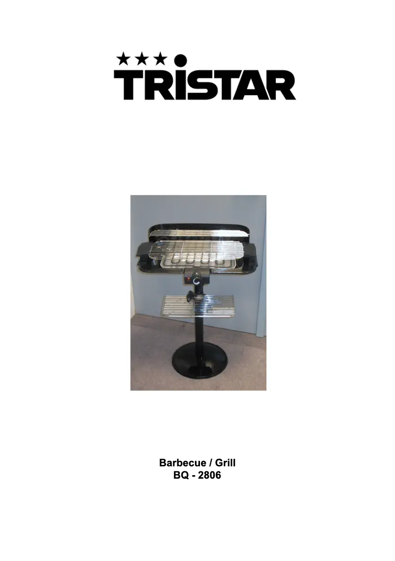 Page 1 de la notice Manuel utilisateur TriStar BQ-2806