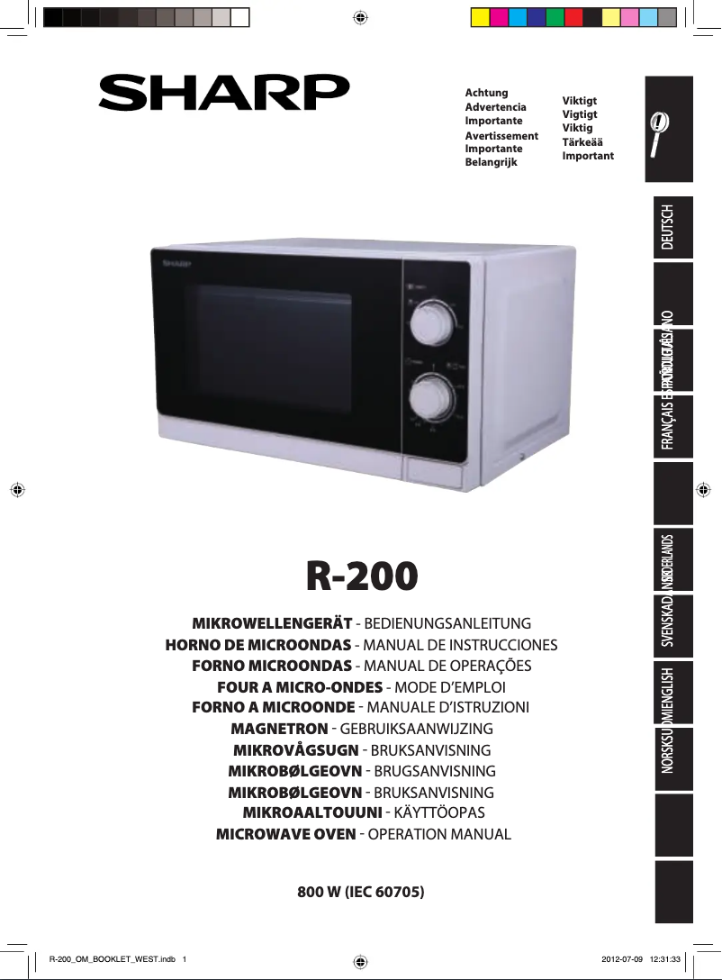 First page image of the manual for R-200WW