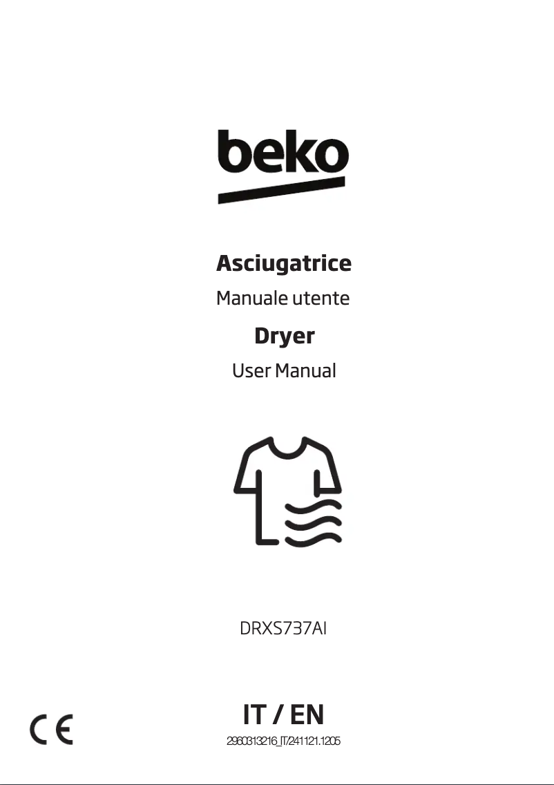 Page 1 of the manual Instruction Manual Beko DRXS737AI