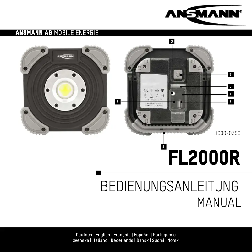 First page image of the manual for FL2000R