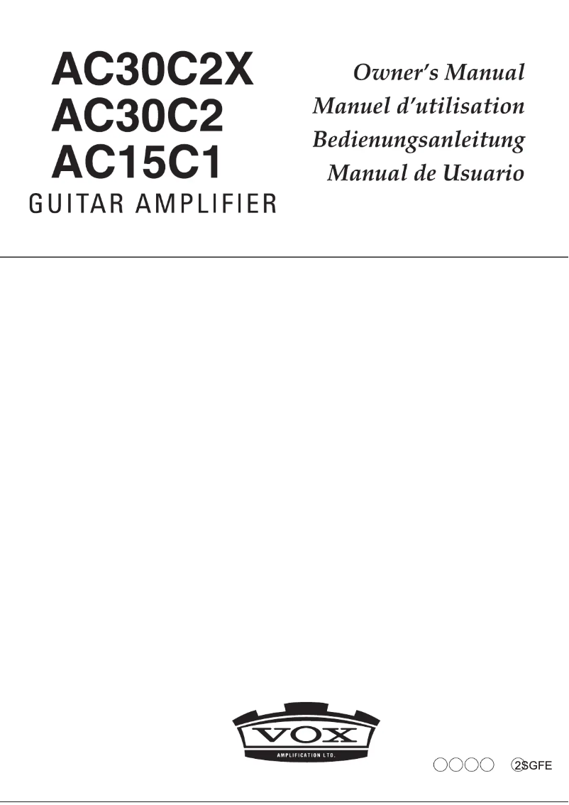 Page 1 of the manual User Manual VOX AC30C2