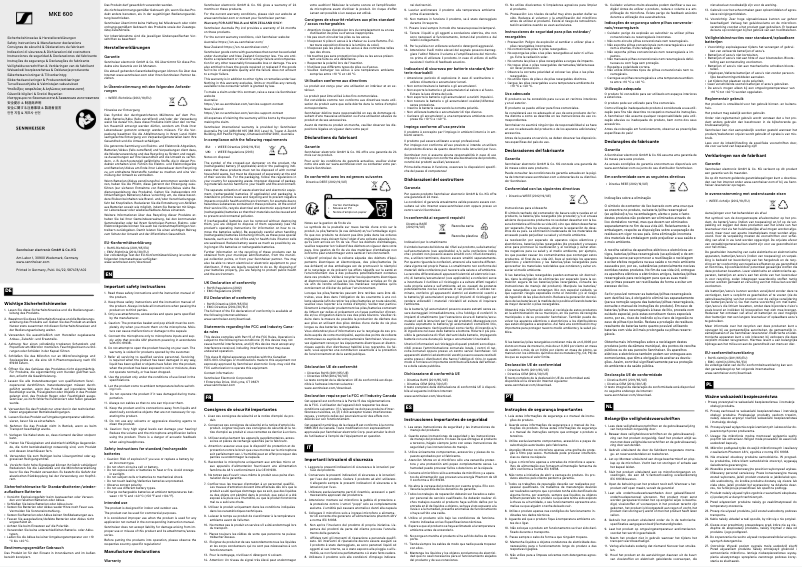 First page image of the manual for MKE 600