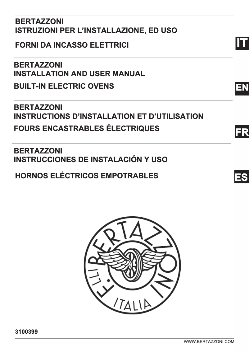 Page 1 of the manual User Manual Bertazzoni F605HEREKAX