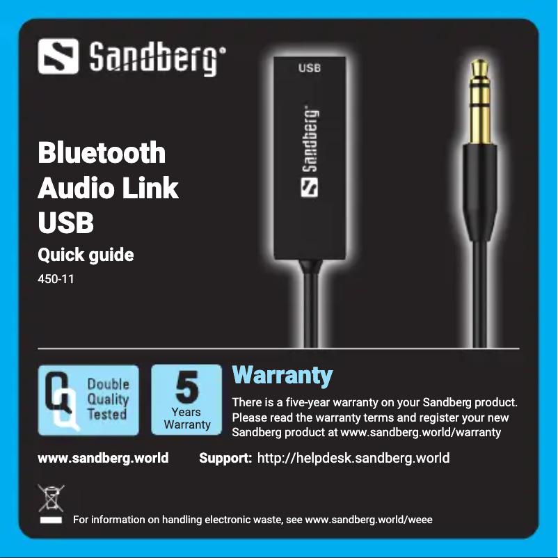 First page image of the manual for Bluetooth Audio Link USB 450-11